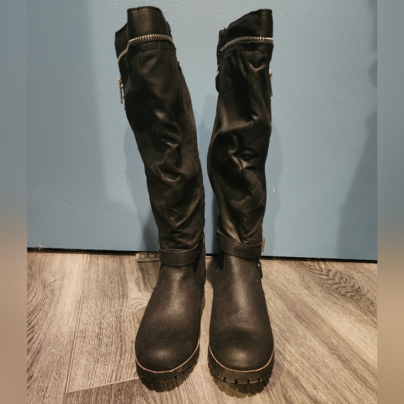 Women's black tall boots - Picture 6 of 7